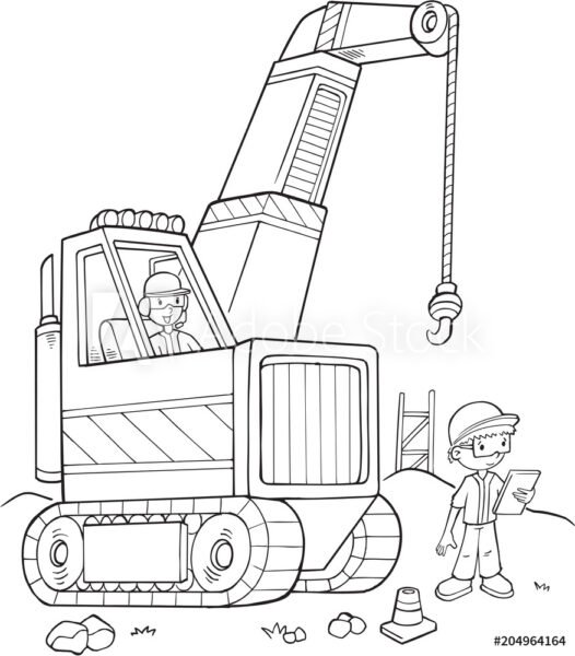 Tranh tô màu cần cẩu cho bé tập tô (21)