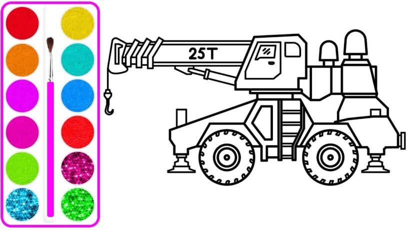 Tranh tô màu cần cẩu cho bé tập tô (23)