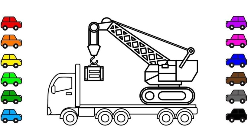 Tranh tô màu cần cẩu cho bé tập tô (26)