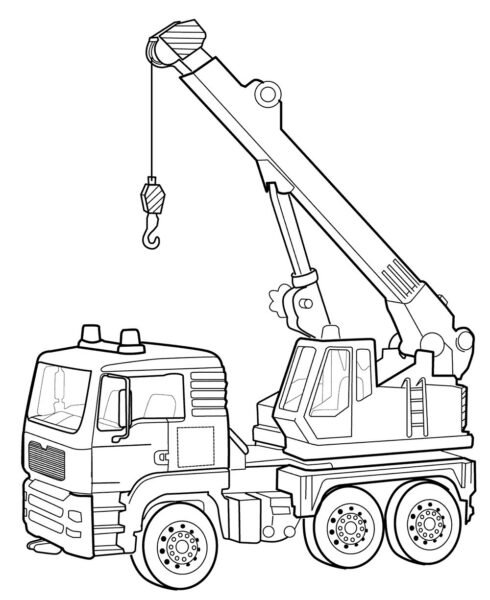 Tranh tô màu cần cẩu cho bé tập tô (27)