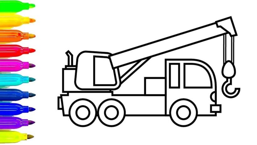 Tranh tô màu cần cẩu cho bé tập tô (46)