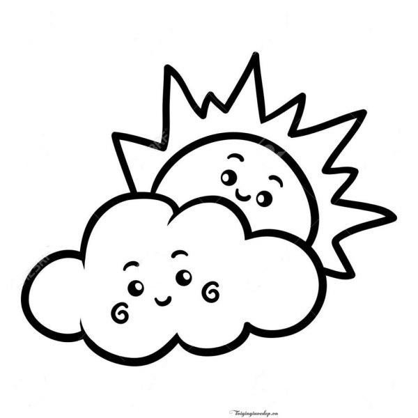 tranh-to-mau-cho-be-2-tuoi-hinh-ong-mat-troi-va-dam-may-600x600-1 Coloring book, Sun and cloud with a cute face