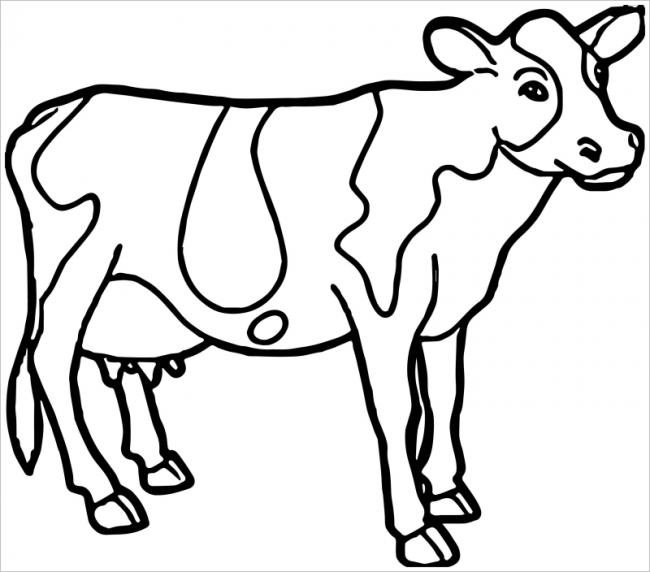 Tranh tô màu con bò sữa