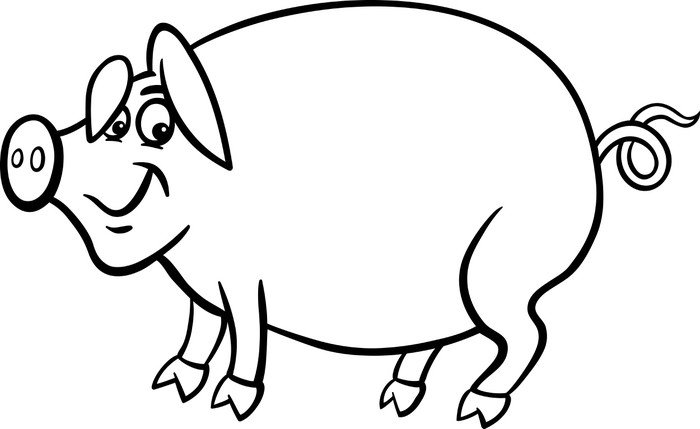 tranh-to-mau-con-heo-ngo-nghinh-cho-be-tap-to-30 farm pig cartoon for coloring book