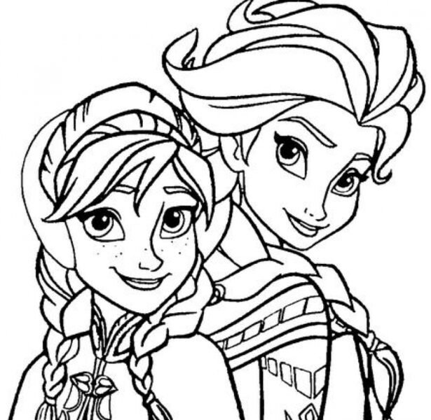 tranh-to-mau-cong-chua-elsa-va-anna-615x600-1 Free Coloring Pages of Princess Anna from Disney Frozen 91659