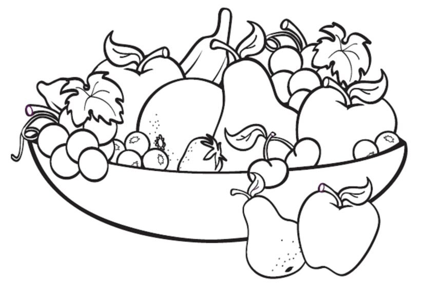 fruit bowl coloring pages Unique fruit bowl drawing for kids Applique Pinterest