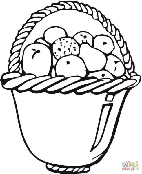 A Basket Of Fruits Drawing Coloring Bowl Of Fruits Coloring Page | Free Printable Coloring Pages