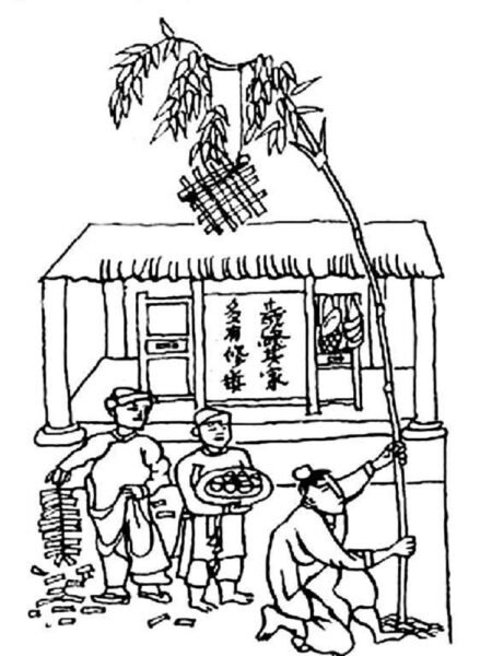 Tranh tô màu ngày tết nguyên đán