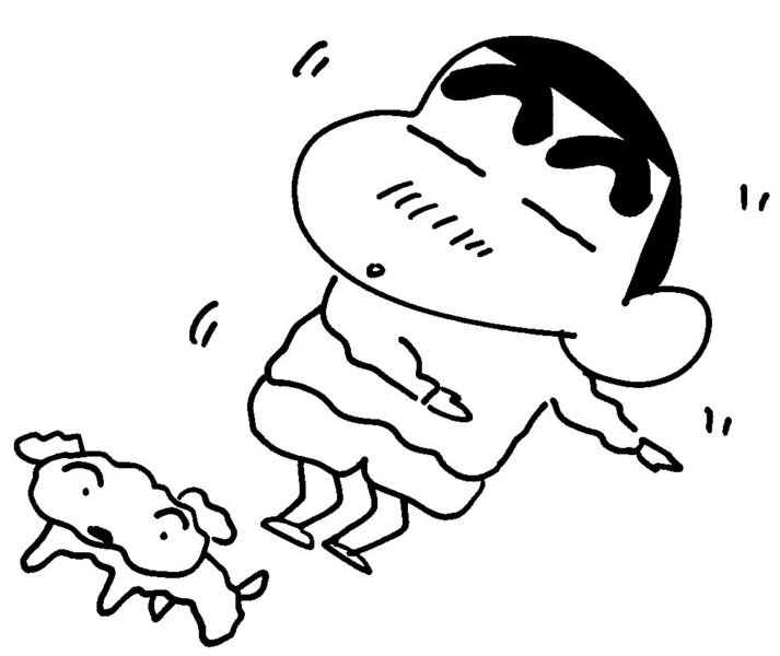 Tranh to mau Shin cau be but chi nam canh chu cho