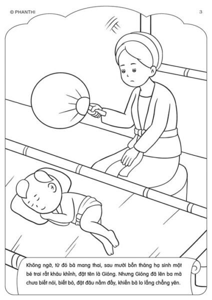 tranh tô màu truyện cổ tích Tích Chu