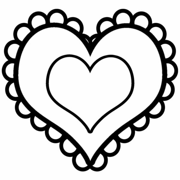 Tranh vẽ chưa tô màu hình trái tim (9)