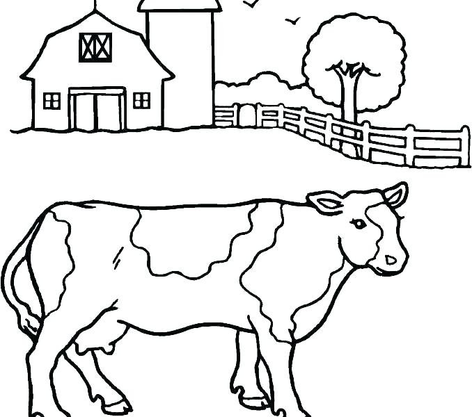 Tranh vẽ đen trắng con bò đáng yêu cho bé tô màu (6)