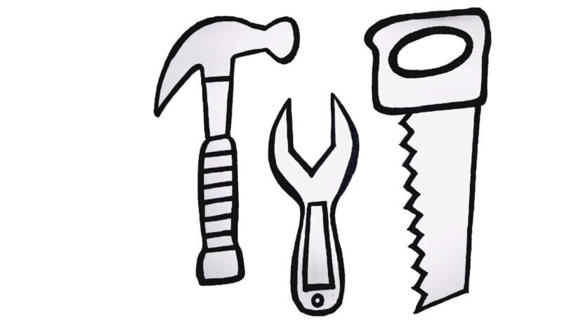 Tranh vẽ đen trắng dụng cụ nghề nông cho bé tô màu (5)