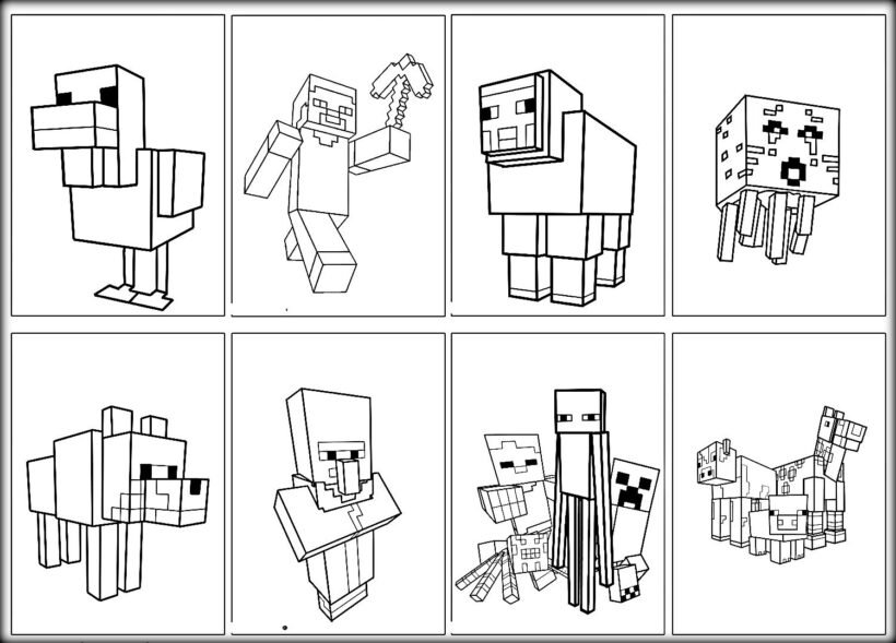 tranh-ve-den-trang-minecraft-cho-be-to-mau-6-820x589-1 Cool Minecraft Coloring Pages Steve Archives New Minecraft Coloring
