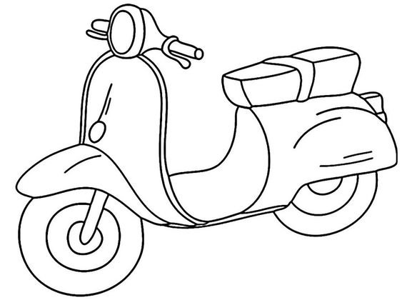 Tranh vẽ đen trắng xe máy cho bé tô màu (6)