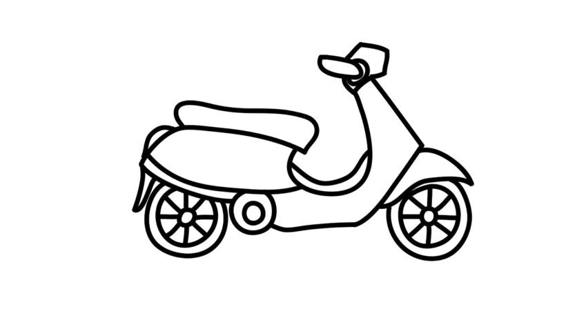 Tranh vẽ xe máy đơn giản