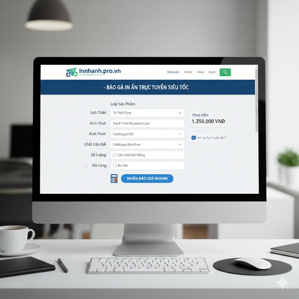 Báo giá in ấn Công cụ báo giá in ấn online tự động, giúp khách hàng tính giá ngay lập tức chỉ với vài thao tác đơn giản.