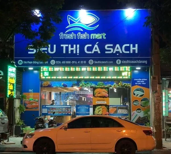 Biển Quảng Cáo Hải Sản Alu Xanh Dương In UV