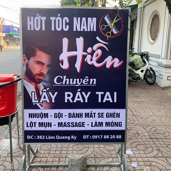 Biển Vẫy Salon Tóc LED Neon Nhiều Màu Bao gia dich vu lam bien vay toc tai Quang Cao 24H