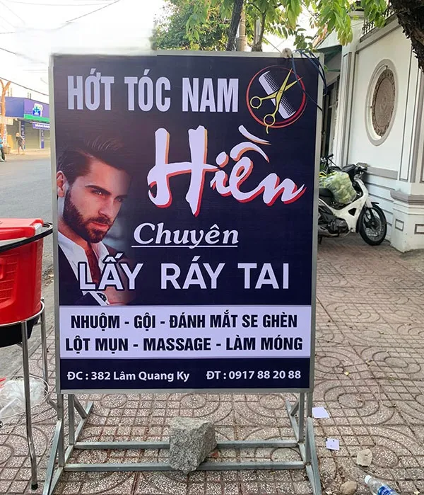 Biển Vẫy Salon Tóc LED Neon Nhiều Màu Bao gia dich vu lam bien vay toc tai Quang Cao 24H