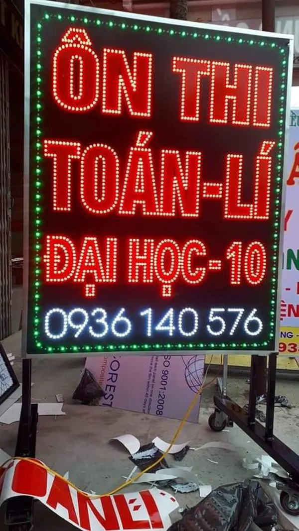 Biển LED Quảng Cáo Mica RGB Viền Inox 150x80cm Bien Led Quang Cao