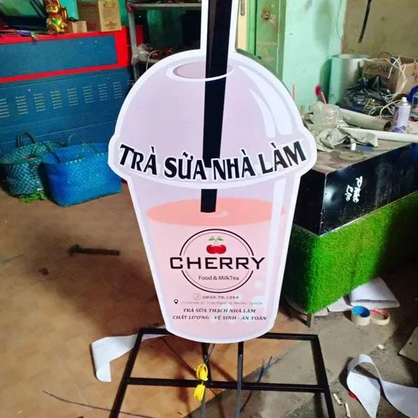 Biển Vẫy Hút Nổi Mica LED 3D Hai Mặt 80x60cm