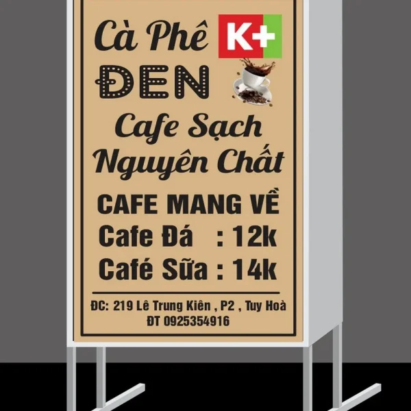 Biển Vẫy Cafe Mica Nâu LED Neon 80x60cm Bien Vay Quan Cafe Pho Bien Tai Quang Cao 24H 1