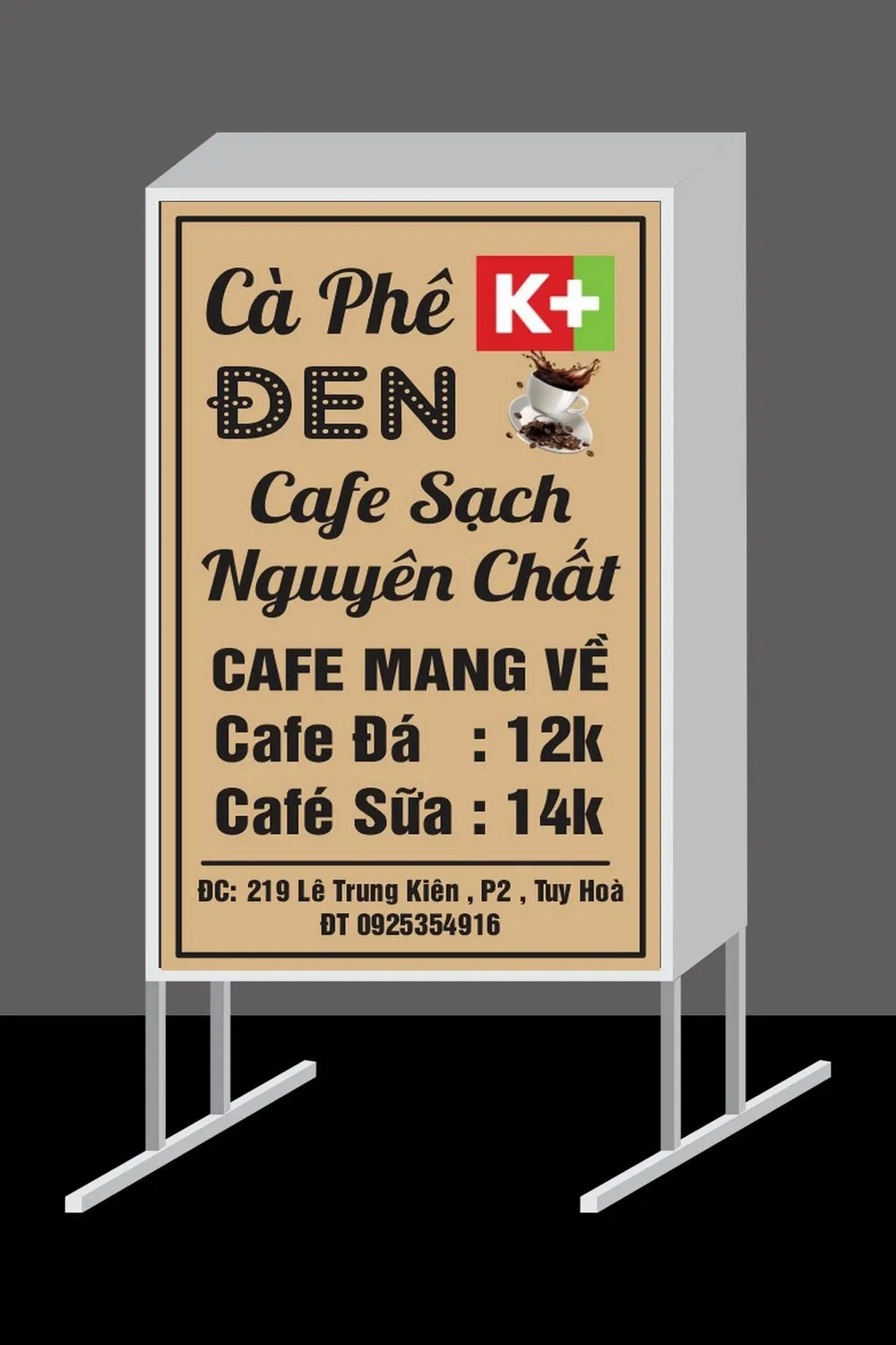 Biển Vẫy Cafe Mica Nâu LED Neon 80x60cm Bien Vay Quan Cafe Pho Bien Tai Quang Cao 24H 1
