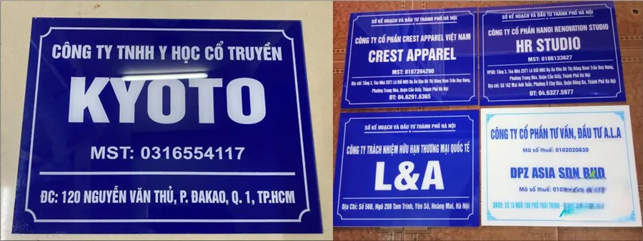 Biển Công Ty Mica Trong Suốt LED Viền Bien cong ty mica phang thich hop cho cac van phong cua hang nho hoac lam bien phong ban