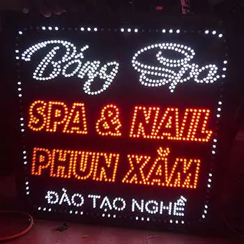 Biển LED Vẫy Spa Mica Tím Hiệu Ứng Sóng