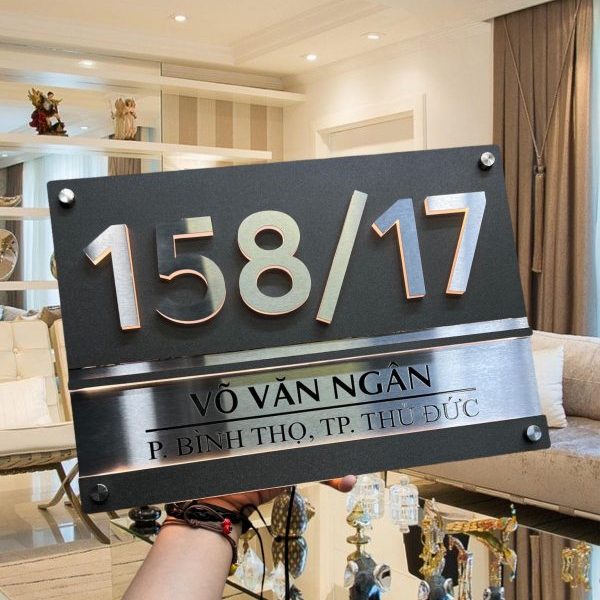 Biển Số Nhà Mica Trắng In UV Bien so nha Bang so nha 13