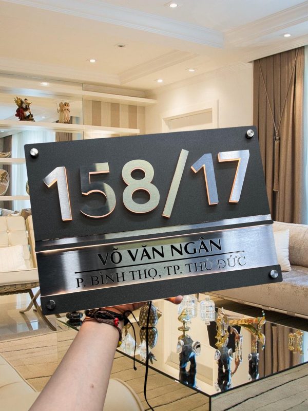 Biển Số Nhà Mica Trắng In UV Bien so nha Bang so nha 13