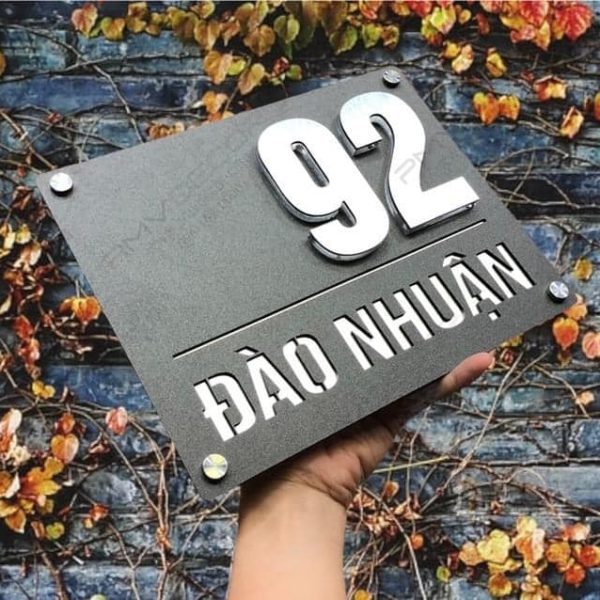 Biển Số Nhà Mica Trắng In UV Bien so nha Bang so nha 14