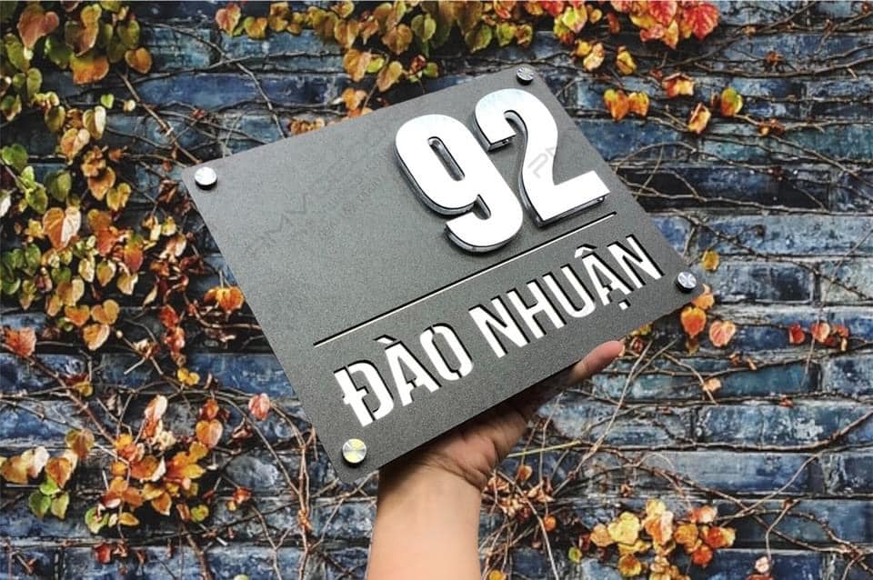 Biển Số Nhà Mica Trắng In UV Bien so nha Bang so nha 14