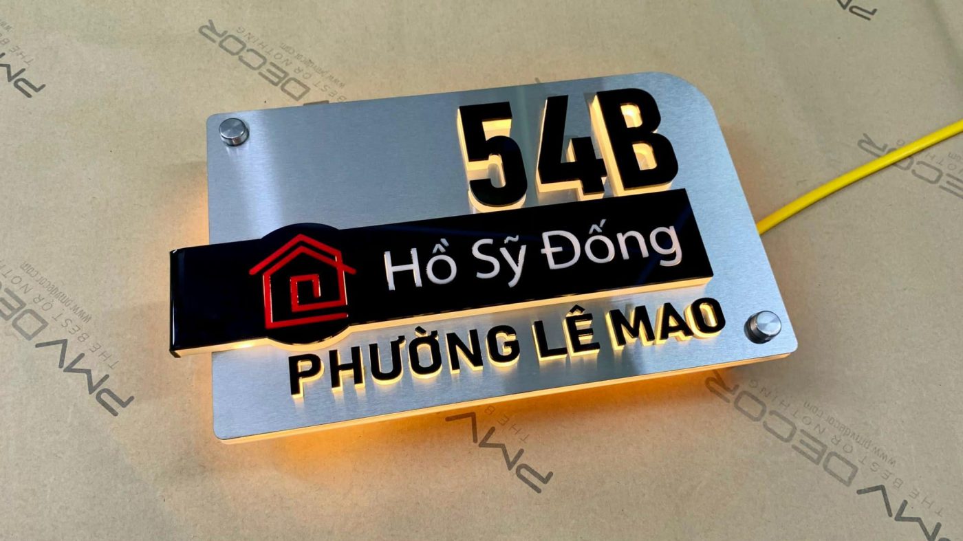 Biển Số Nhà Mica Trắng In UV Bien so nha Bang so nha 16