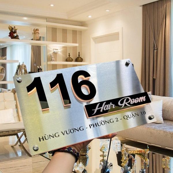 Biển Số Nhà Mica Trắng In UV Bien so nha Bang so nha 17