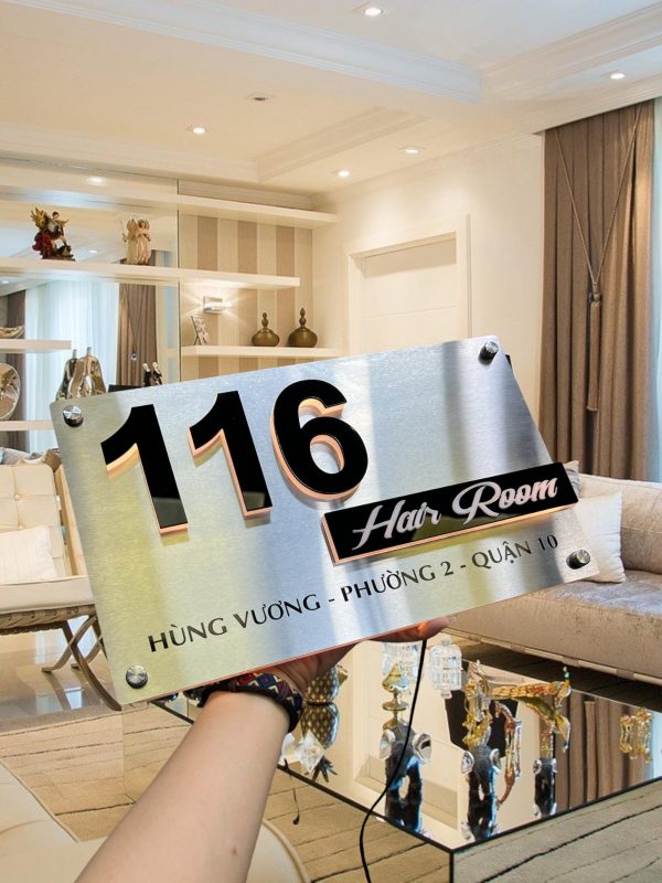 Biển Số Nhà Mica Trắng In UV Bien so nha Bang so nha 17