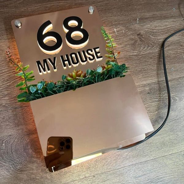 Biển Số Nhà Mica Trắng In UV Bien so nha Bang so nha 18