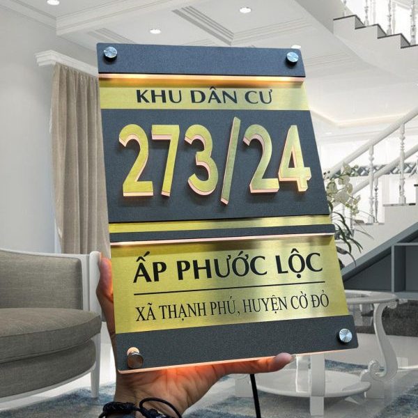 Biển Số Nhà Mica Trắng In UV Bien so nha Bang so nha 19