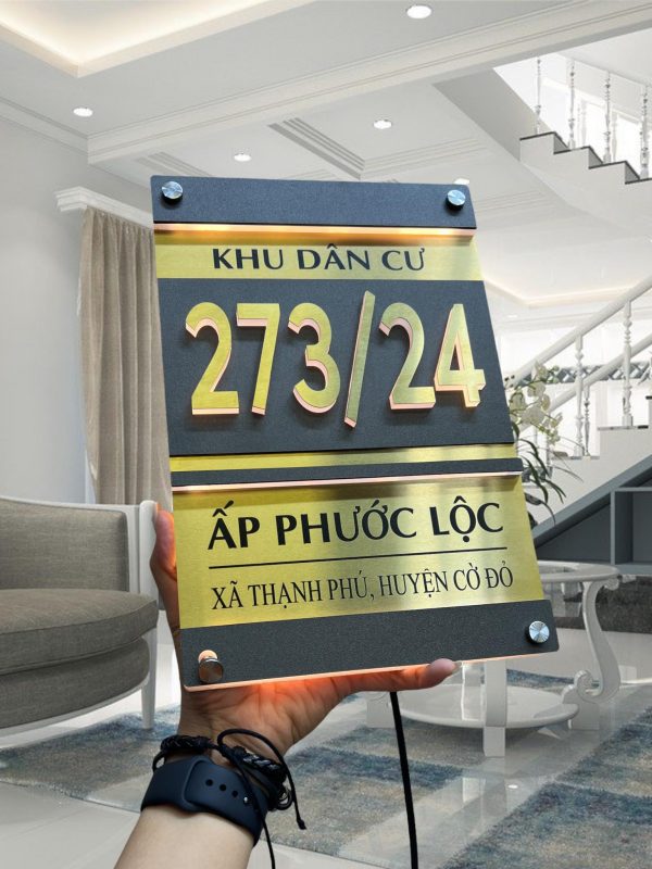 Biển Số Nhà Mica Trắng In UV Bien so nha Bang so nha 19