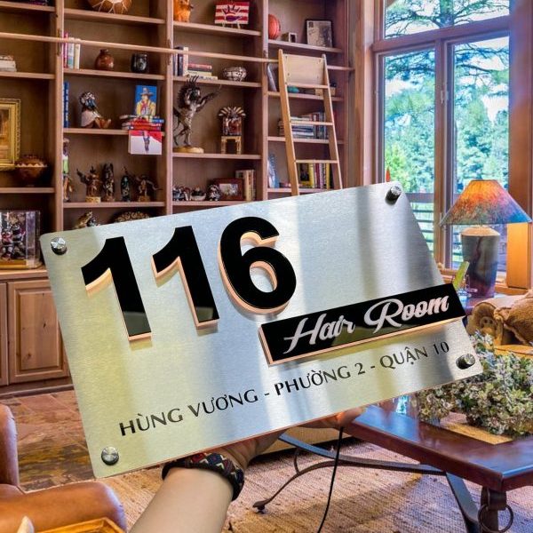 Biển Số Nhà Mica Trắng In UV Bien so nha Bang so nha 23