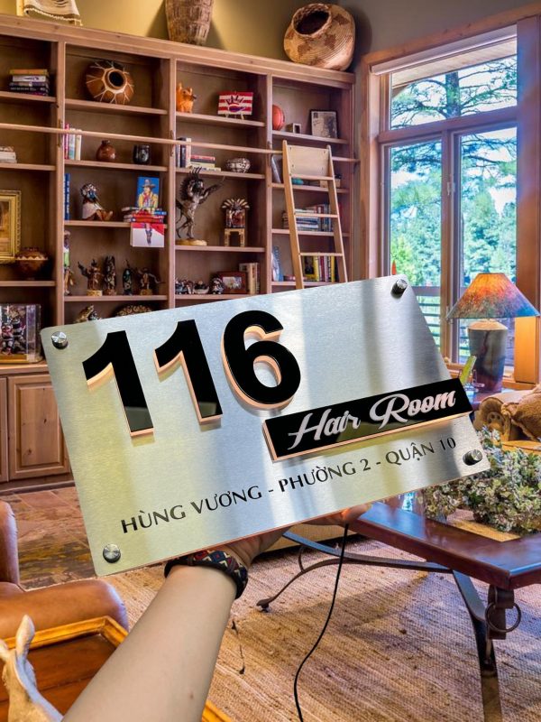 Biển Số Nhà Mica Trắng In UV Bien so nha Bang so nha 23