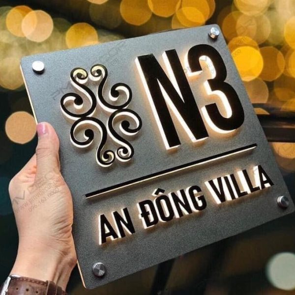 Biển Số Nhà Mica Trắng In UV Bien so nha Bang so nha 25