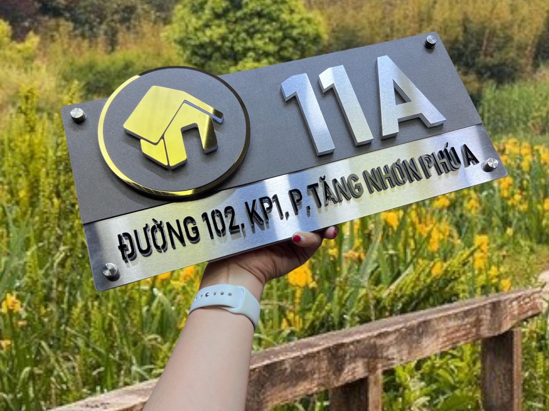 Biển Số Nhà Mica Trắng In UV Bien so nha Bang so nha 26