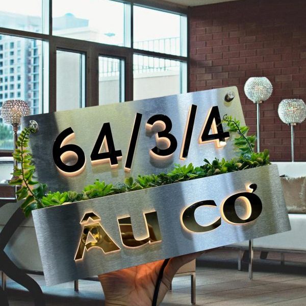 Biển Số Nhà Mica Trắng In UV Bien so nha Bang so nha 5