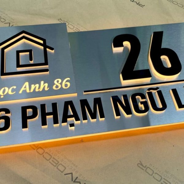 Biển Số Nhà Mica Trắng In UV Bien so nha Bang so nha 8