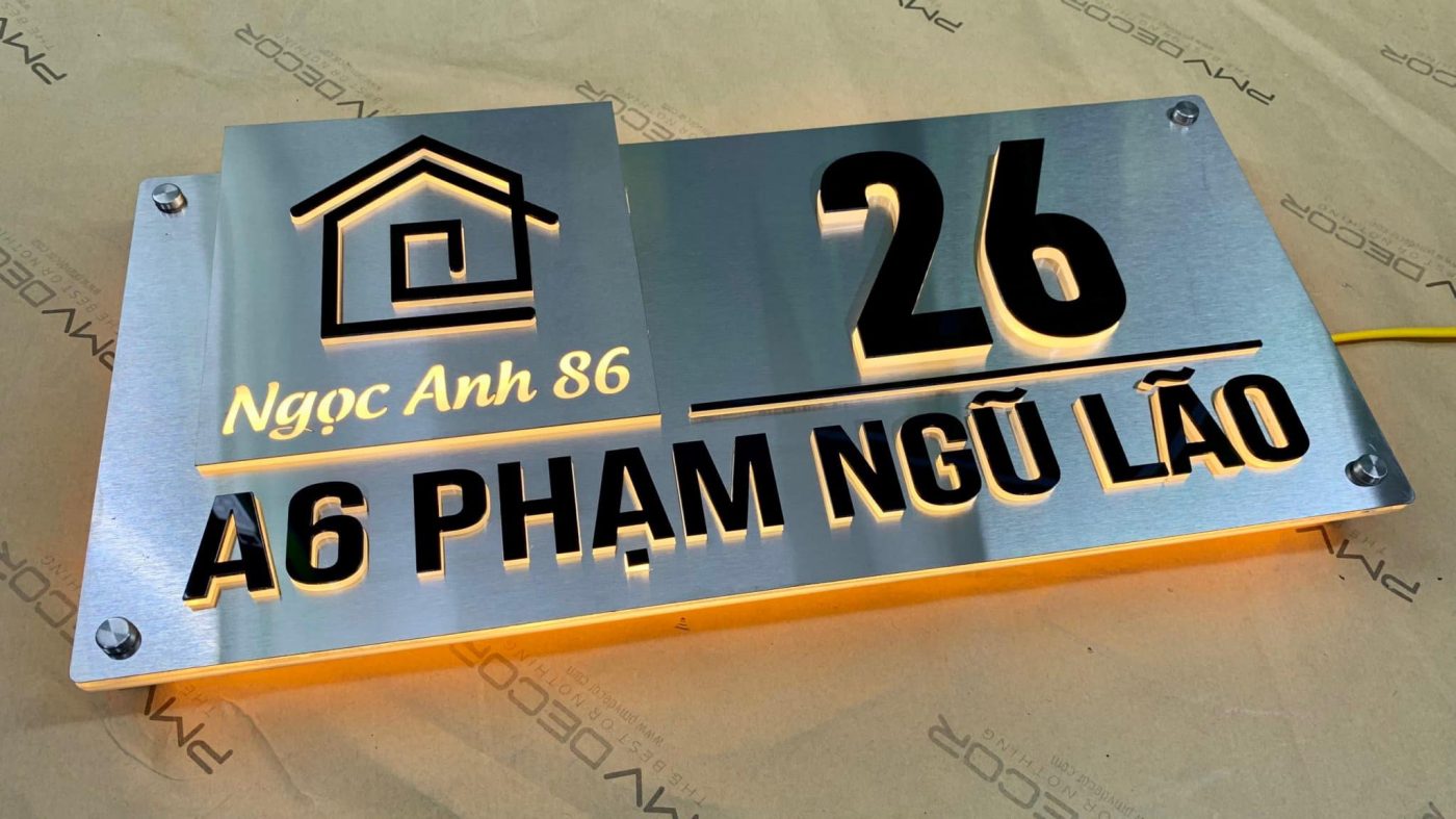 Biển Số Nhà Mica Trắng In UV Bien so nha Bang so nha 8