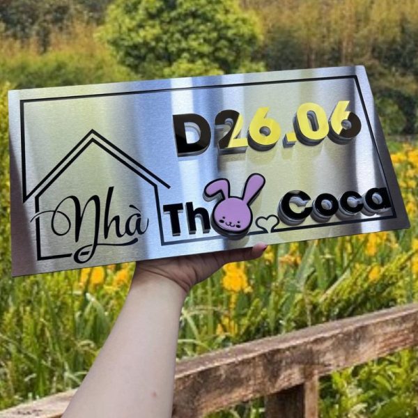 Biển Số Nhà Mica Trắng In UV Bien so nha Bang so nha 9