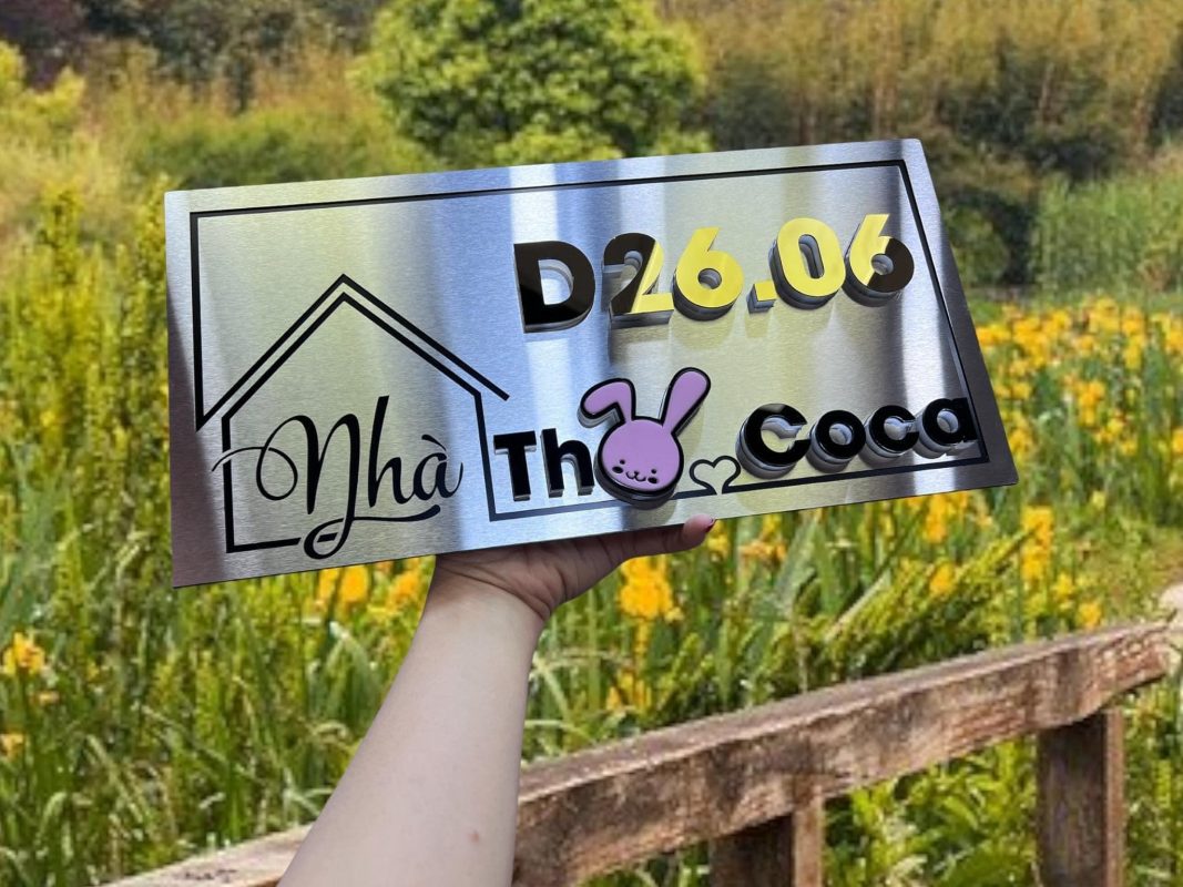 Biển Số Nhà Mica Trắng In UV Bien so nha Bang so nha 9