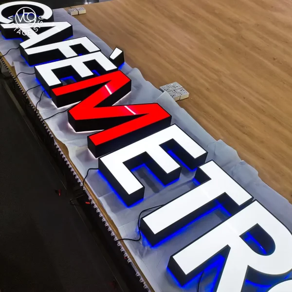 Chữ Alu Composite Xanh Dương 3mm 30cm Chu alu hat chan Tao hieu ung noi bat cho bien hieu